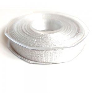 Lurex Satin Double Face Ribbon 16 mm - Color Silver